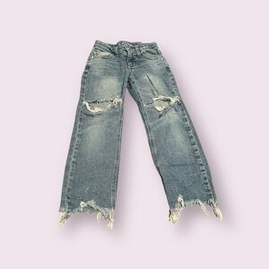 Girls Art Class Distressed Wide Leg Denim Jeans Size 6